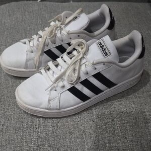 Adidas Classic White with Black Stripes Sneakers